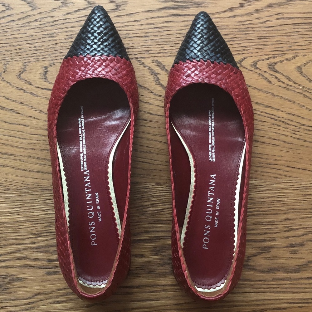 Woven Leather Pons Quintana Two Tone Flats